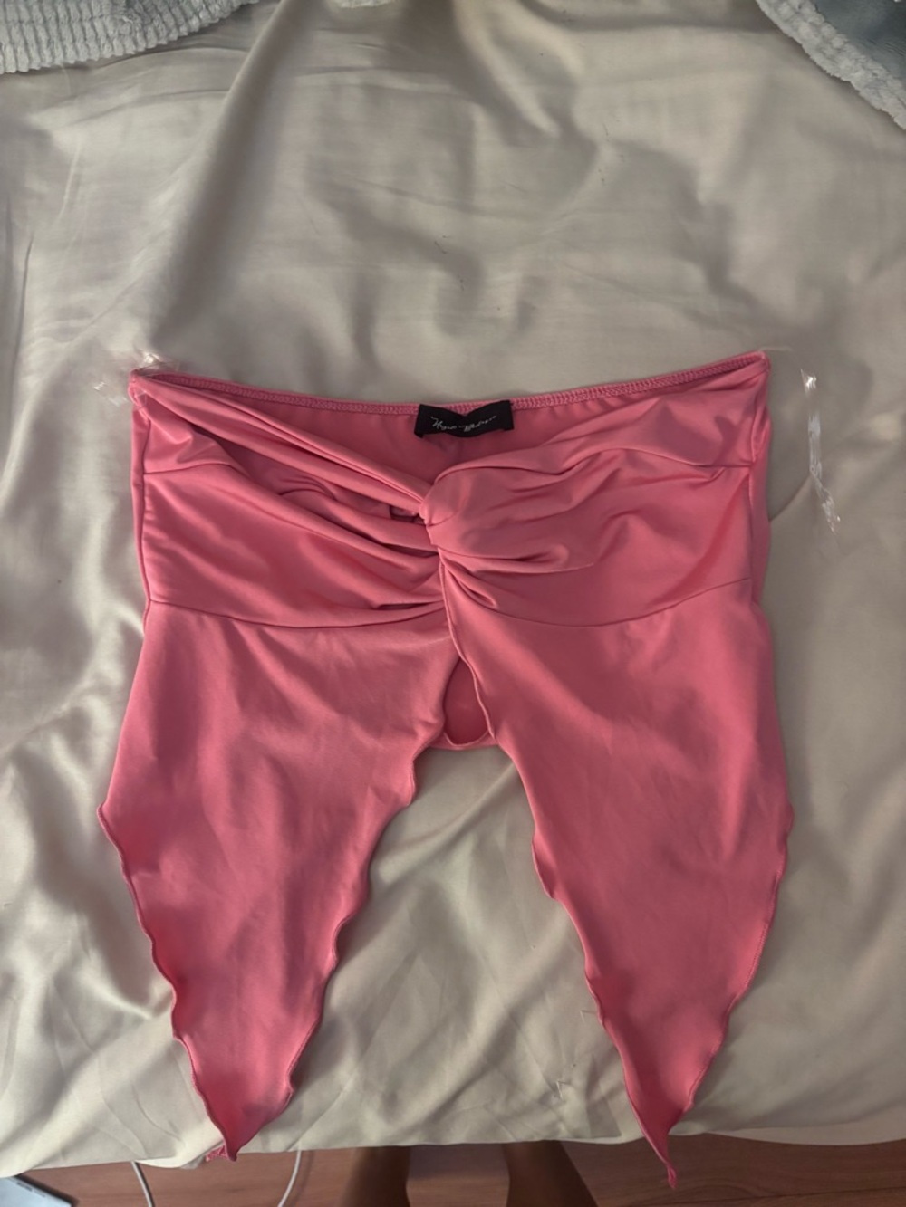 hazel Pink Strapless Twist-Front Top